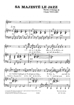 page one of Sa Majeste Le Jazz (Piano & Vocal)