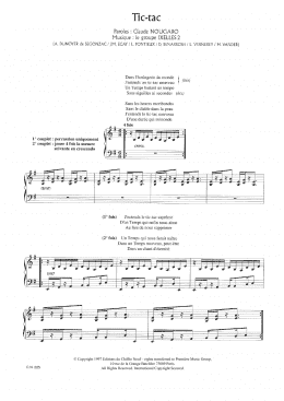 page one of Tic Tac (Piano & Vocal)