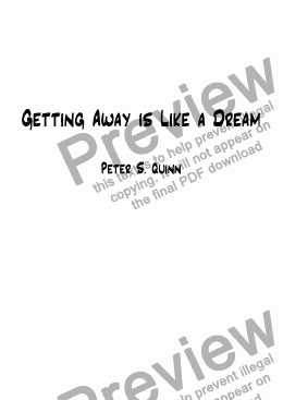 page one of Getting Away is Like a Dream