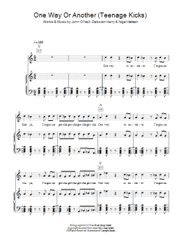 page one of One Way Or Another (Teenage Kicks) (Piano, Vocal & Guitar Chords)