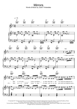 page one of Mirrors (Piano, Vocal & Guitar Chords)