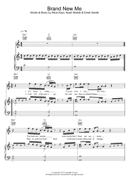 page one of Brand New Me (Piano, Vocal & Guitar Chords)