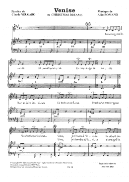 page one of Venise (Christmas Dreams) (Piano & Vocal)