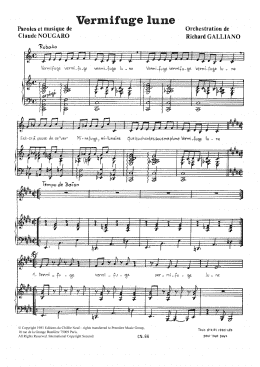 page one of Vermifuge Lune (Piano & Vocal)