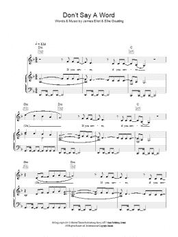 page one of Don't Say A Word (Piano, Vocal & Guitar Chords)
