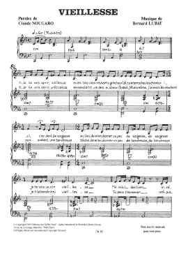 page one of Vieillesse (Piano & Vocal)