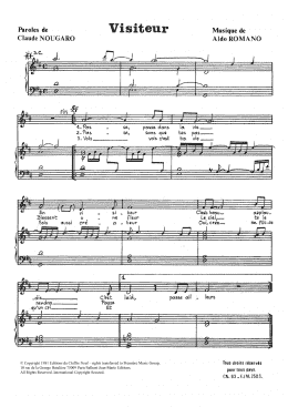 page one of Visiteur (Piano & Vocal)
