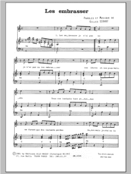 page one of Les Embrasser (Piano & Vocal)