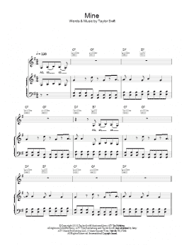 page one of Mine (Piano, Vocal & Guitar Chords)