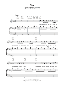 page one of She (Piano, Vocal & Guitar Chords)