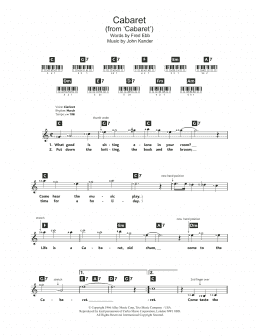 page one of Cabaret (Piano Chords/Lyrics)