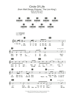 page one of Circle Of Life (from The Lion King) (Keyboard (Abridged))