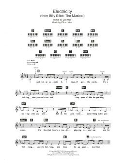 page one of Electricity (from Billy Elliot: The Musical) (Piano Chords/Lyrics)