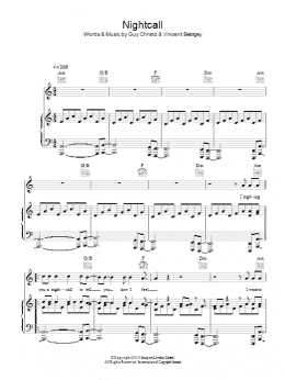 page one of Nightcall (Piano, Vocal & Guitar Chords)