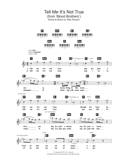 page one of Tell Me It's Not True (from Blood Brothers) (Piano Chords/Lyrics)