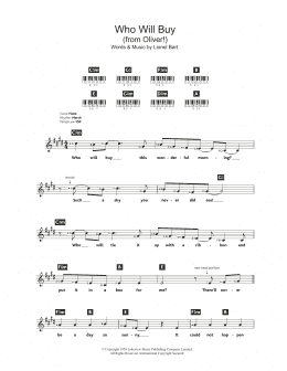 page one of Who Will Buy (from Oliver!) (Piano Chords/Lyrics)