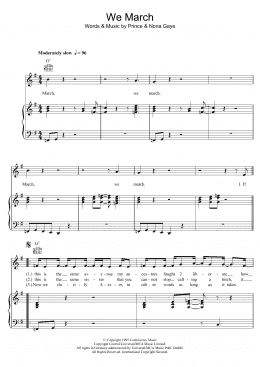 page one of We March (Piano, Vocal & Guitar Chords)