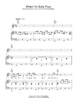 page one of When I'm Sixty-Four (Piano, Vocal & Guitar Chords)