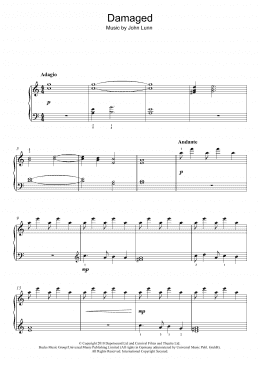page one of Damaged (Easy Piano)