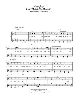 page one of Naughty (From 'Matilda The Musical') (Easy Piano)