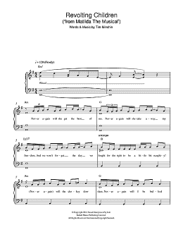 page one of Revolting Children (From 'Matilda The Musical') (Easy Piano)