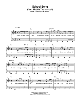 page one of School Song (From 'Matilda The Musical') (Easy Piano)