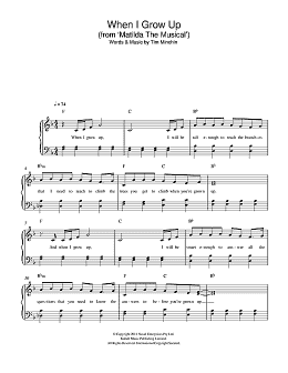 page one of When I Grow Up (From 'Matilda The Musical') (Easy Piano)