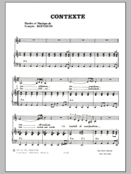 page one of Contexte (Piano & Vocal)