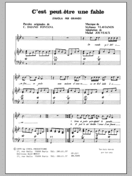 page one of C'est Peut Etre Une Fable (Una Favola Per) (Piano & Vocal)