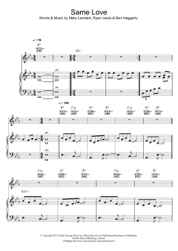 page one of Same Love (Piano, Vocal & Guitar Chords)
