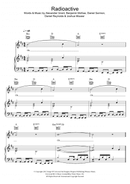 page one of Radioactive (Piano, Vocal & Guitar Chords)