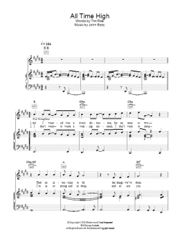 page one of All Time High (Piano, Vocal & Guitar Chords)