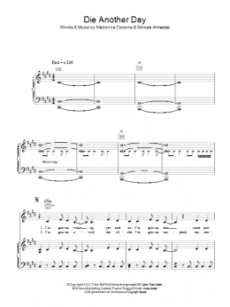 page one of Die Another Day (Piano, Vocal & Guitar Chords)