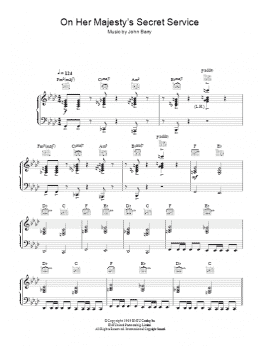 page one of On Her Majesty's Secret Service - Theme (Piano Solo)