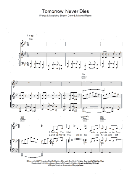 page one of Tomorrow Never Dies (Piano, Vocal & Guitar Chords)