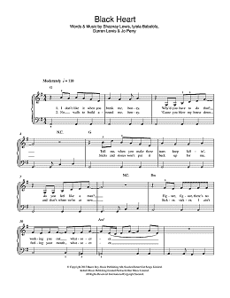 page one of Black Heart (Easy Piano)