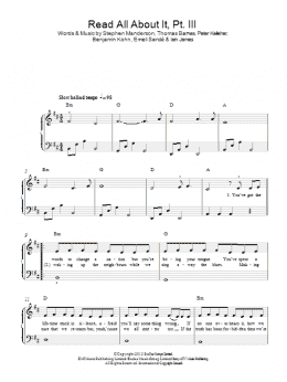 page one of Read All About It, Part III (Easy Piano)