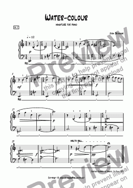 page one of "Water-colour" for piano