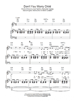 page one of Don't You Worry Child (Piano, Vocal & Guitar Chords)