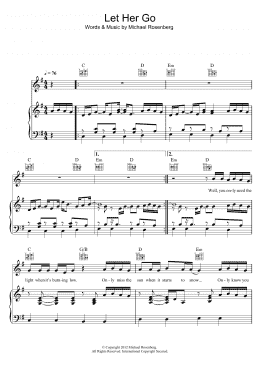 page one of Let Her Go (Piano, Vocal & Guitar Chords)