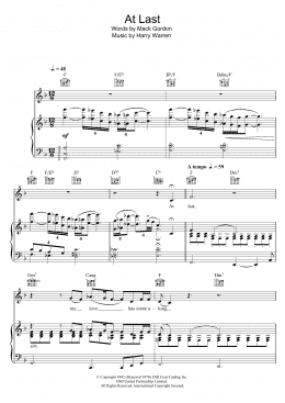 page one of At Last (Piano, Vocal & Guitar Chords (Right-Hand Melody))