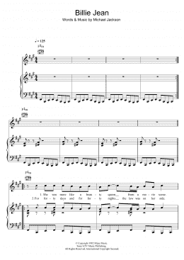 page one of Billie Jean (Piano, Vocal & Guitar Chords (Right-Hand Melody))