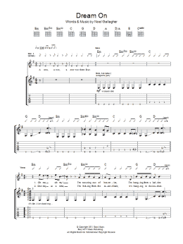 page one of Dream On (Guitar Tab)