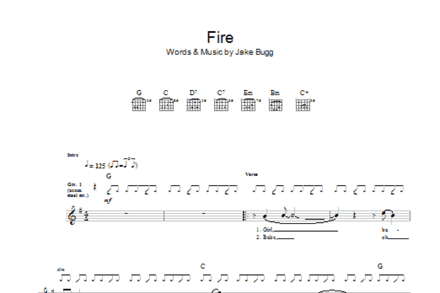 Fire (Guitar Tab)