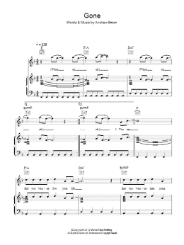 page one of Gone (Piano, Vocal & Guitar Chords)
