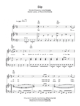 page one of Slip (Piano, Vocal & Guitar Chords)