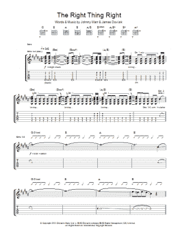page one of The Right Thing Right (Guitar Tab)