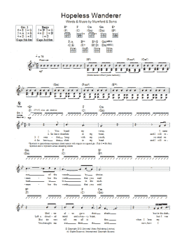 page one of Hopeless Wanderer (Guitar Tab)