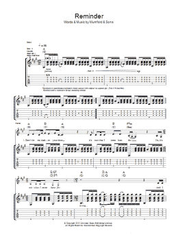 page one of Reminder (Guitar Tab)