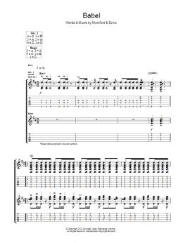 page one of Babel (Guitar Tab)